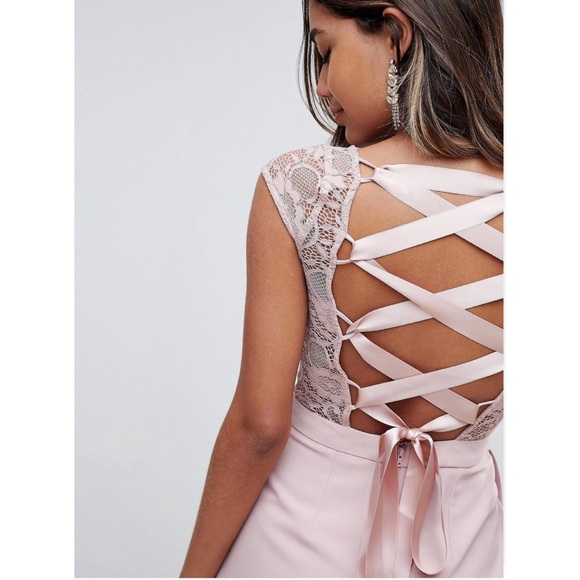 ASOS Lace Top Jumpsuit with Lattice Back - Picture 3 of 4